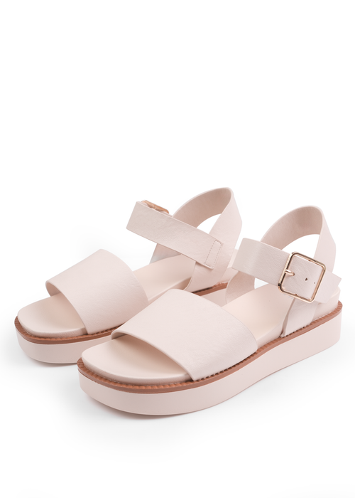 Where's That From Cream Phoenix Wide Fit PU Flat Sandals - 3 Image 3