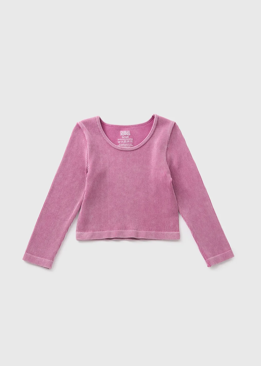 Girls Pink Seamless Long Sleeve Top (7-15yrs) - Small Image 1