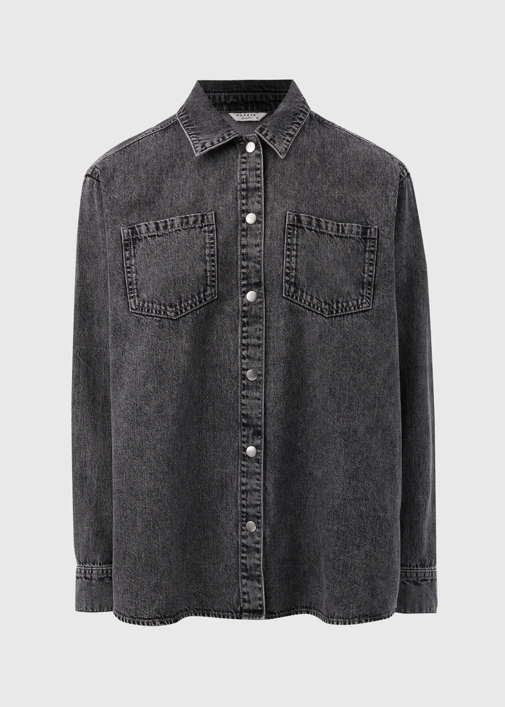 Grey Denim Shirt - 8 Image 4