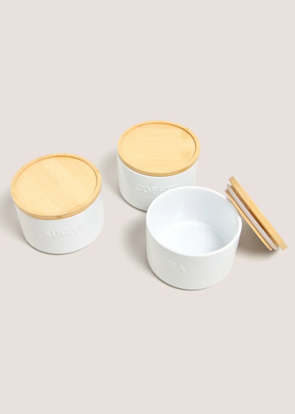 White Ceramic Sugar Canister Image 2