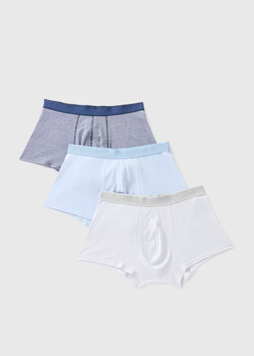 3 Pack Blue Pique Boxers - XS Image 1