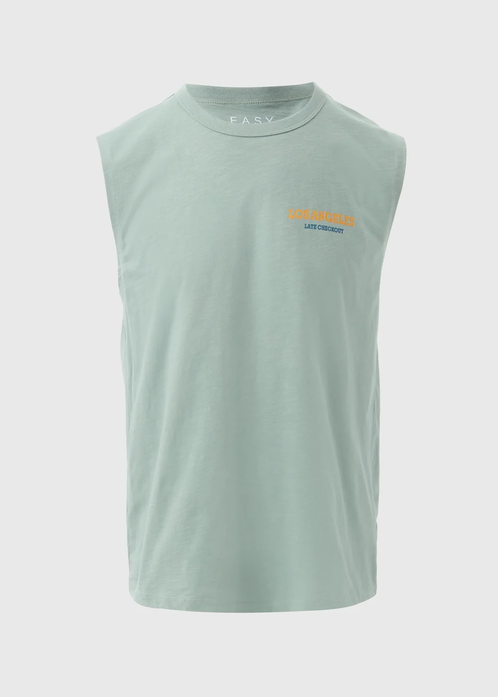 Sage Slub Slogan Printed Vest - Small Image 5