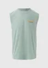 Sage Slub Slogan Printed Vest - Small Image 5