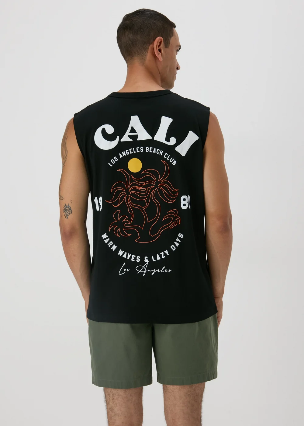 Black California Printed Vest - Small Image 2