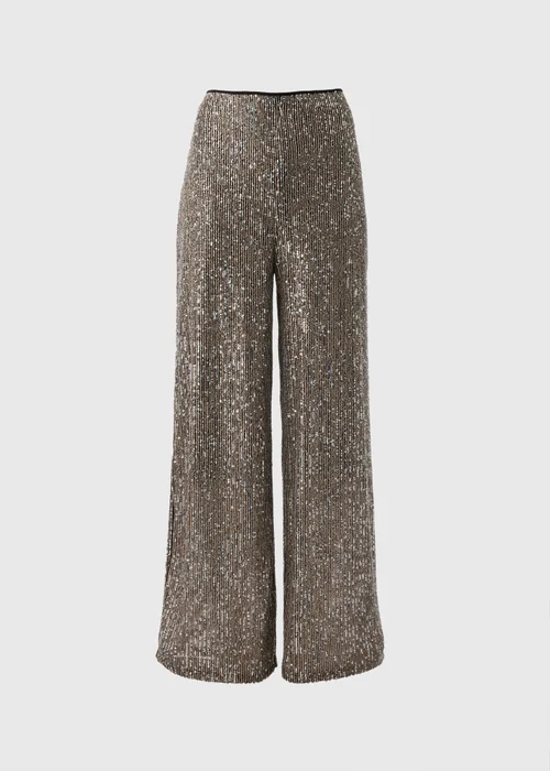 Et Vous Silver Sequin Wide Leg Co-Ord Trousers - 8 Image 4