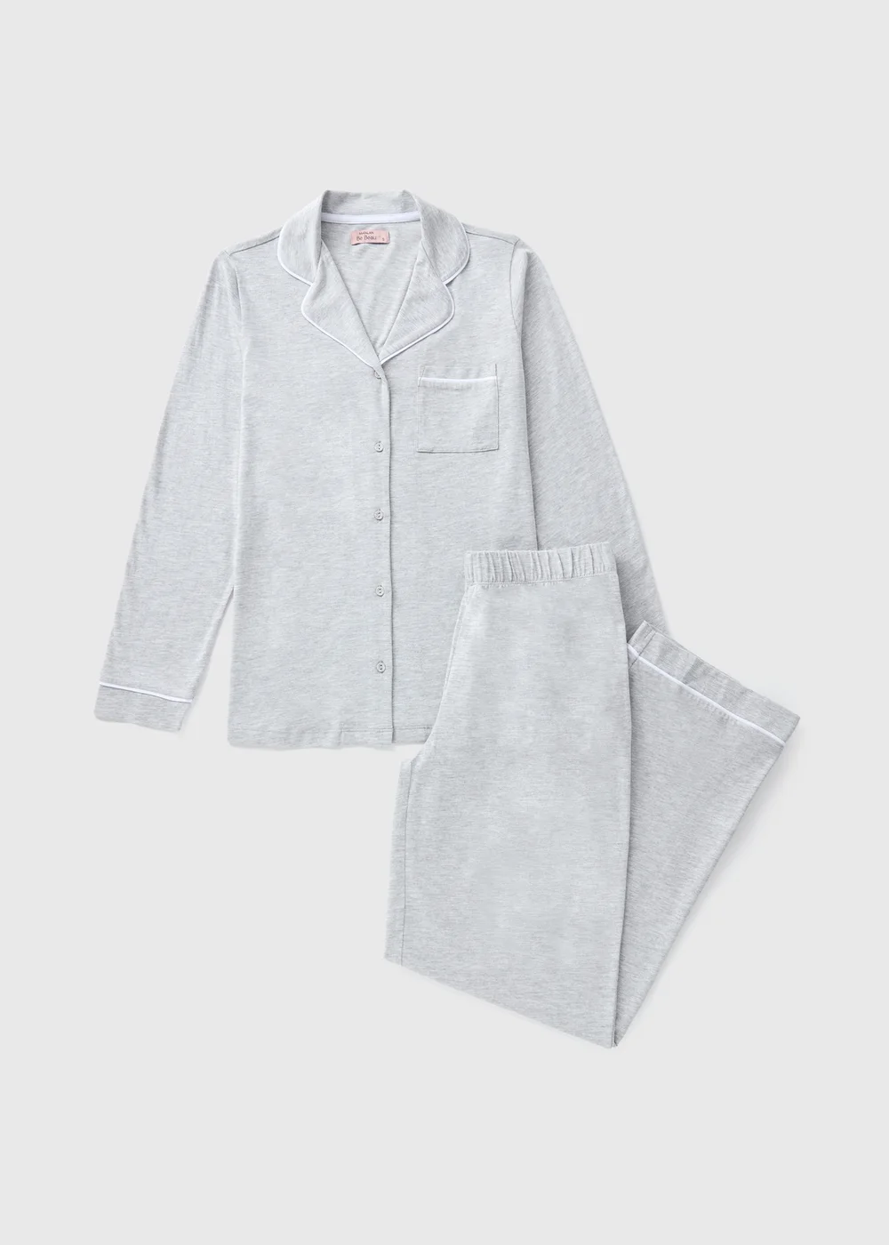 Grey Button Through Shirt Pyjama Set - M Tick Approved - Extra small Image 4
