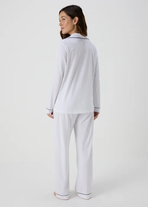 White Button Through Shirt Pyjama Set - M Tick Approved - Extra small Image 2