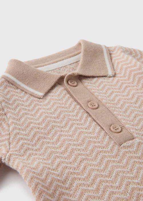Baby Beige Smart Knitted Romper (Newborn-23mths) - 0-3 months Image 2
