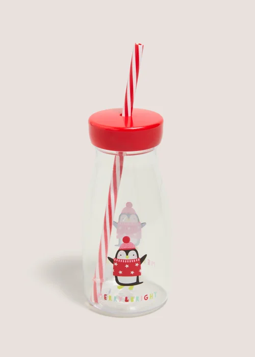Red Christmas Milk Bottle Image 1