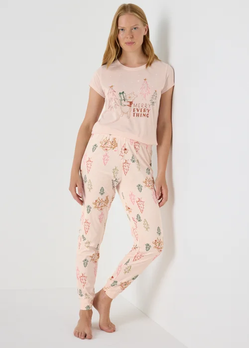 Winnie The Pooh Pink Christmas Pyjama Set - Extra small Image 1