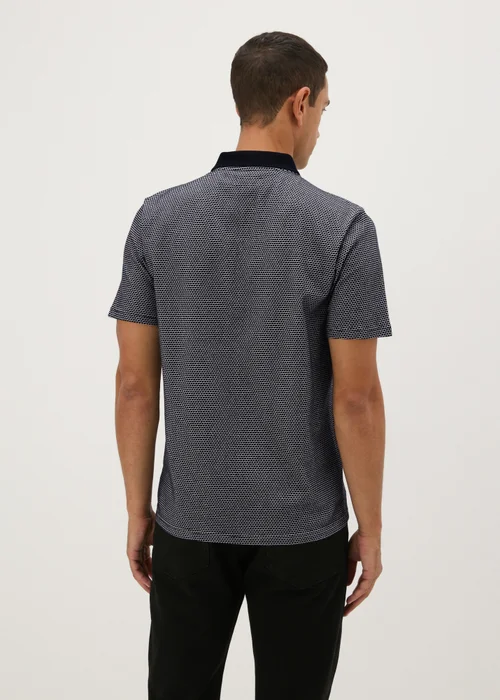 Black Jacquard 1/4 Zip Polo Shirt - S Image 2