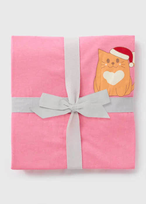 Pink Christmas Cat Pyjama Set - Extra small Image 3