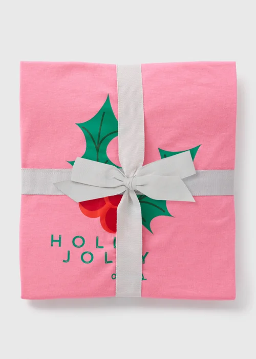 Pink Christmas Holly Jolly Pyjama Set - Extra small Image 3