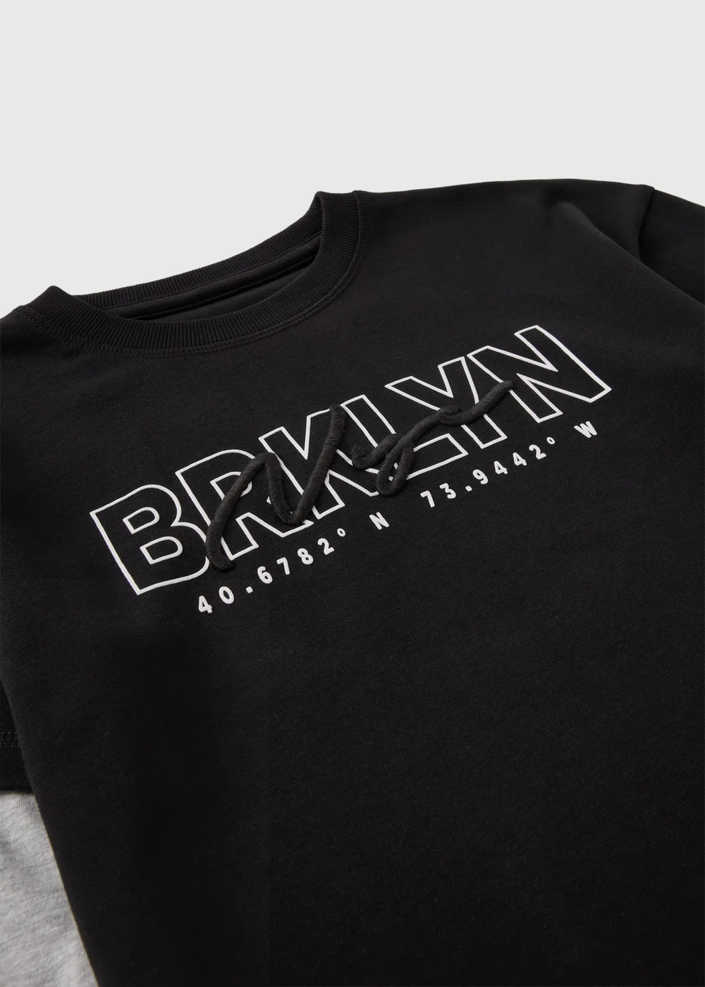 Boys Black Brooklyn Long Sleeve Top (7-15yrs) - Age 7 Years Image 2