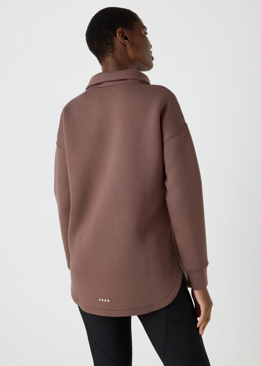 Souluxe Brown Scuba Half Zip Top - Small Image 2