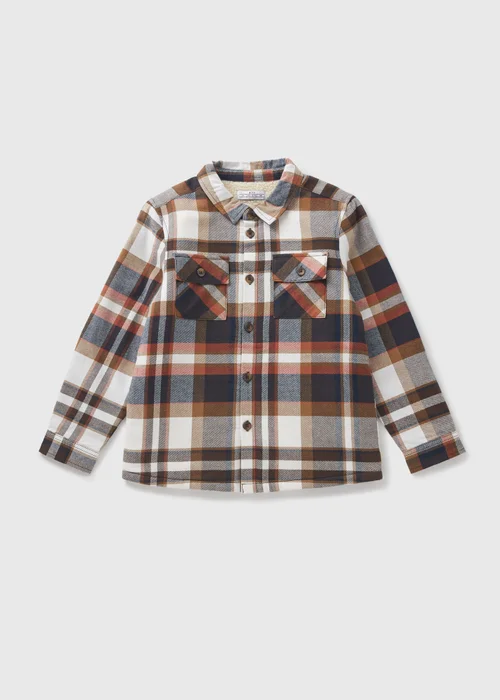 Boys Multicolour Check Borg Shacket (7-15yrs) - 7 Yrs Image 1