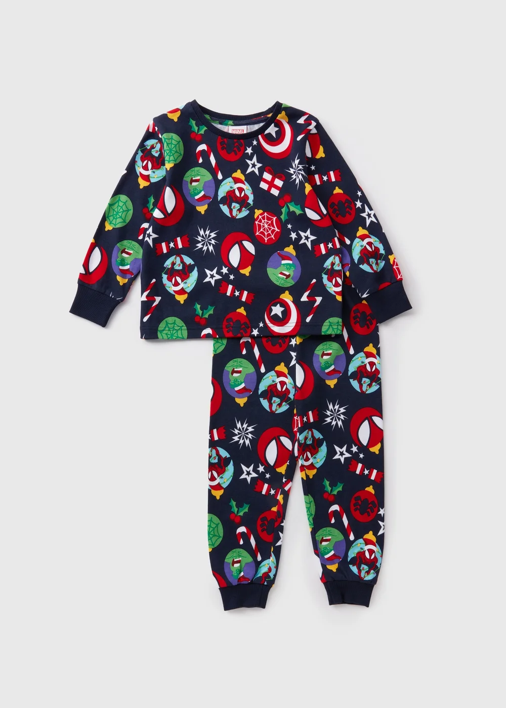 Marvel Kids Navy Christmas Bauble Pyjama Set (1-7yrs) - 1 half year to 2 Image 1