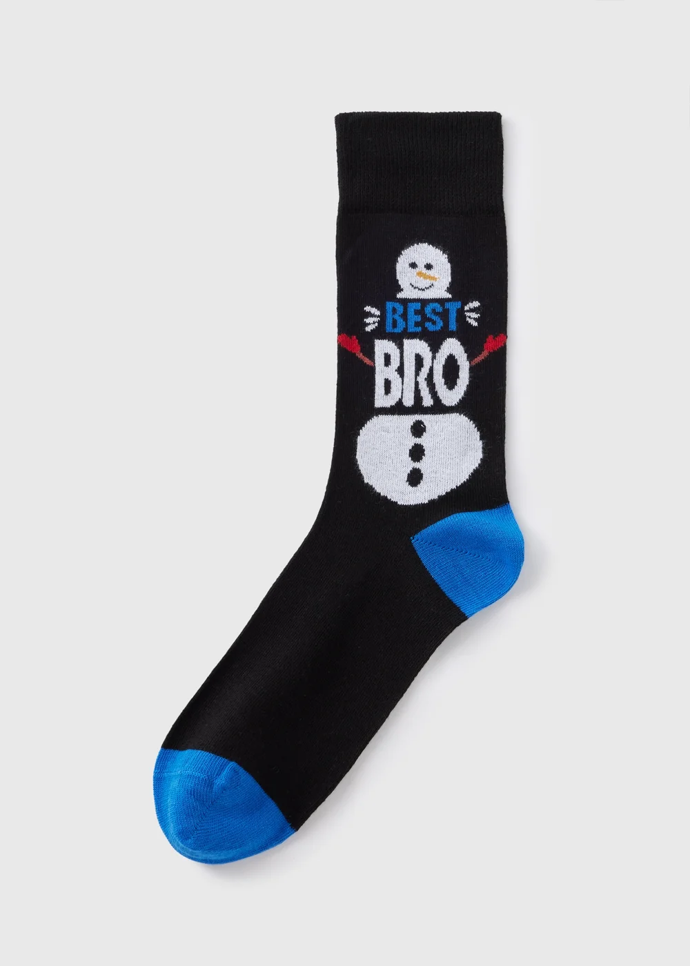 Black Best Bro Snowman Socks - 6-8.5 Image 1