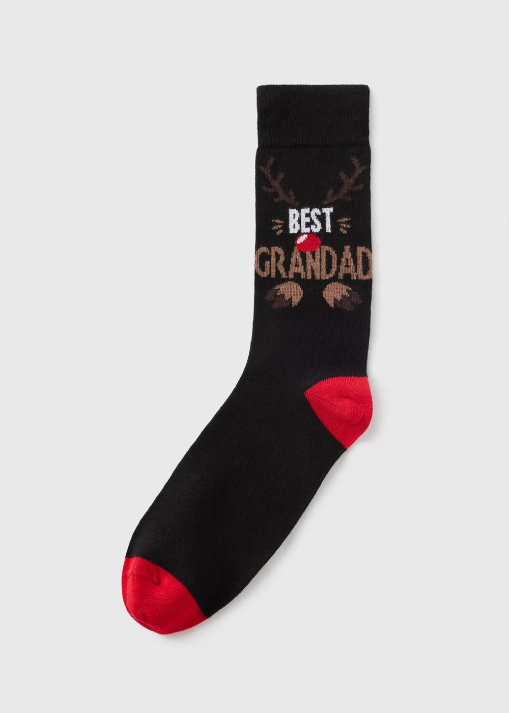 Black Best Grandad Reindeer Socks - 6-8.5 Image 1