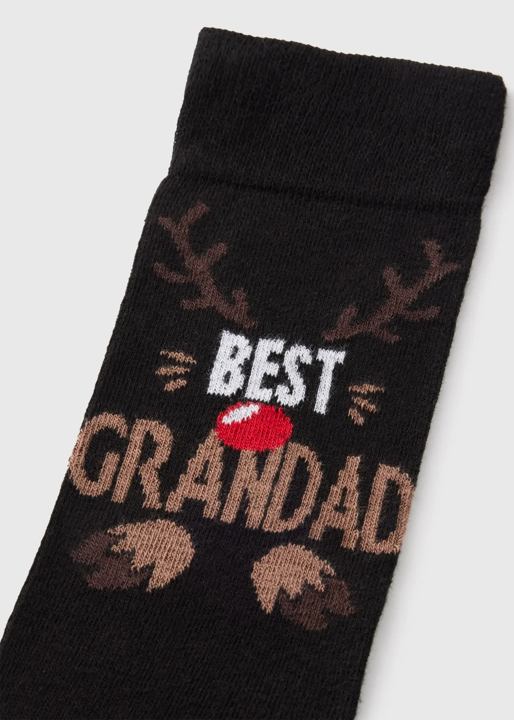 Black Best Grandad Reindeer Socks - 6-8.5 Image 2