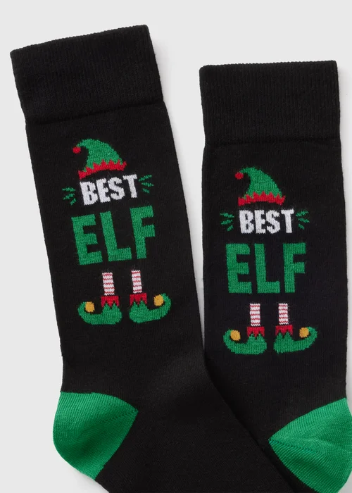 Black Best Elf Socks - Sizes 6 - 8.5 Image 2