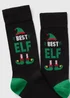 Black Best Elf Socks - Sizes 6 - 8.5 Image 2