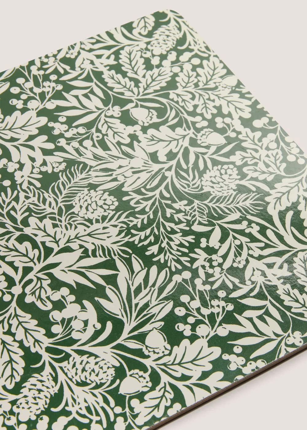 4 Pack Winter Poem Green Floral Cork Placemats Image 2