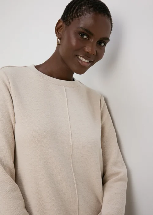 Papaya Petite Oatmeal Ribbed Sweater Dress - 6 Image 3