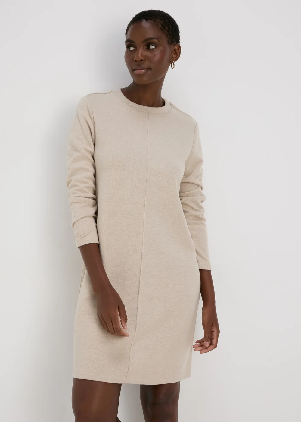 Papaya Petite Oatmeal Ribbed Sweater Dress - 6 Image 1