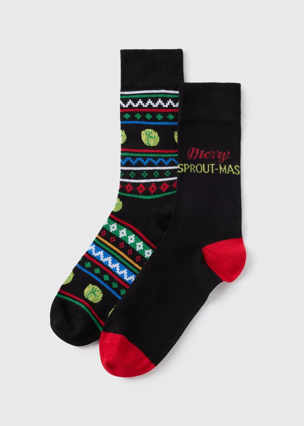 2 Pack Black Sproutmas Socks - 6-8.5 Image 1