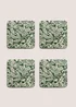 4 Pack Winter Poem Green Floral Cork Coasters Image 1