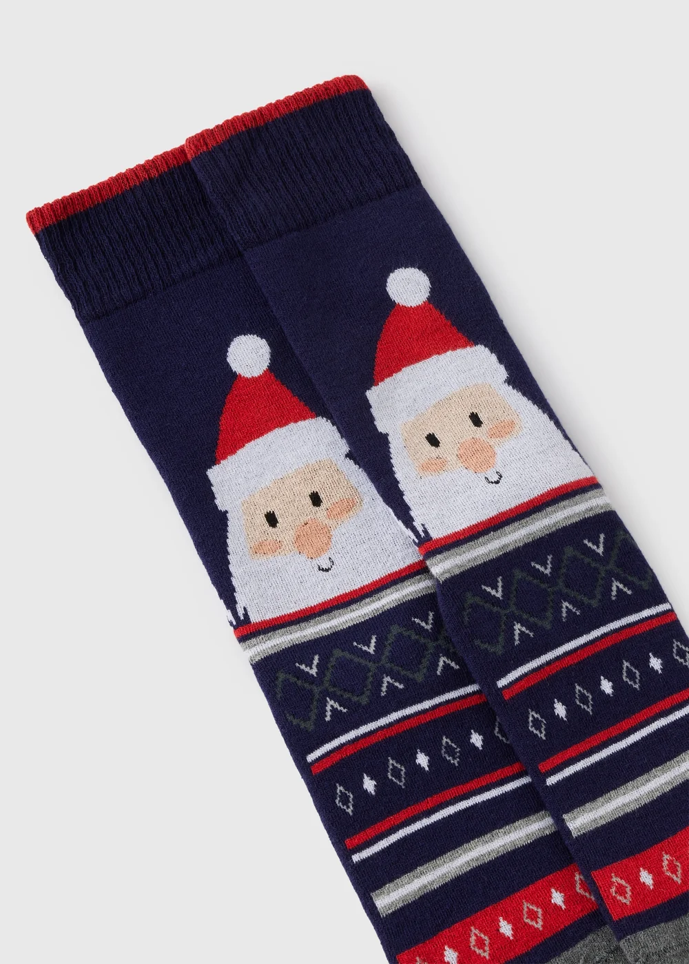 Navy Santa Slipper Socks. - Sizes 6 - 8.5 Image 2