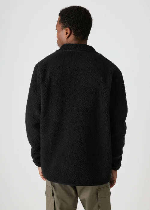 Black Zip Up Borg Jacket - S Image 2