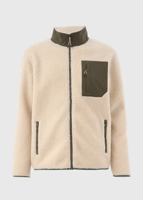 Cream Zip Up Borg Jacket - S Image 4
