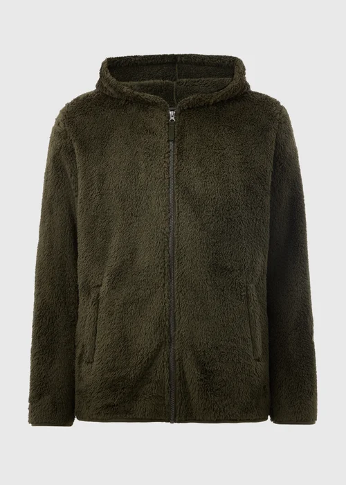 Khaki Fleece Zip Up Hoodie - S Image 3