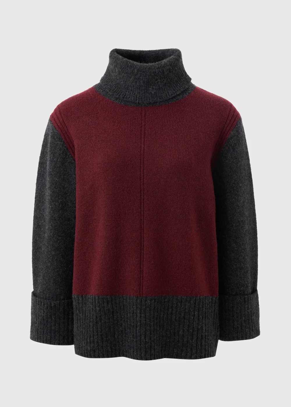 Et Vous Burgundy Colour Block Jumper - S Image 4