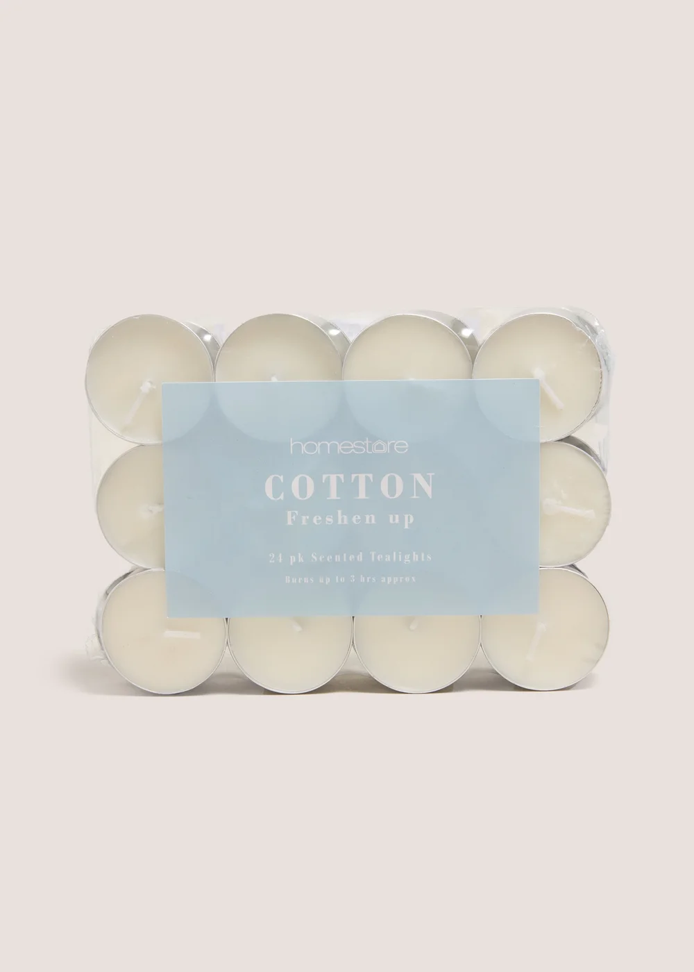 24 Pack Cotton Tea Lights Image 1