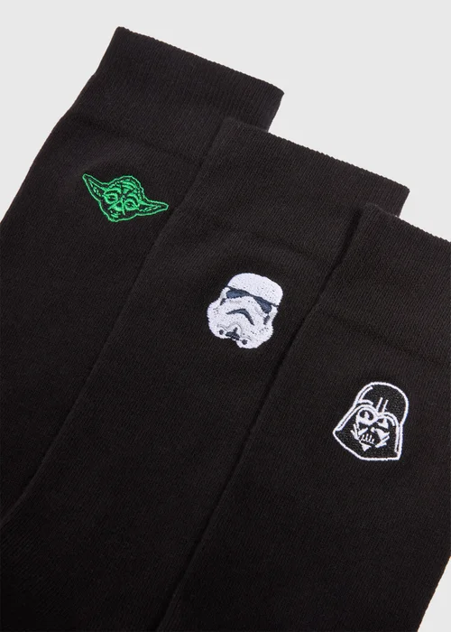 Star Wars 3 Pack Black Socks - Sizes 6 - 8.5 Image 2