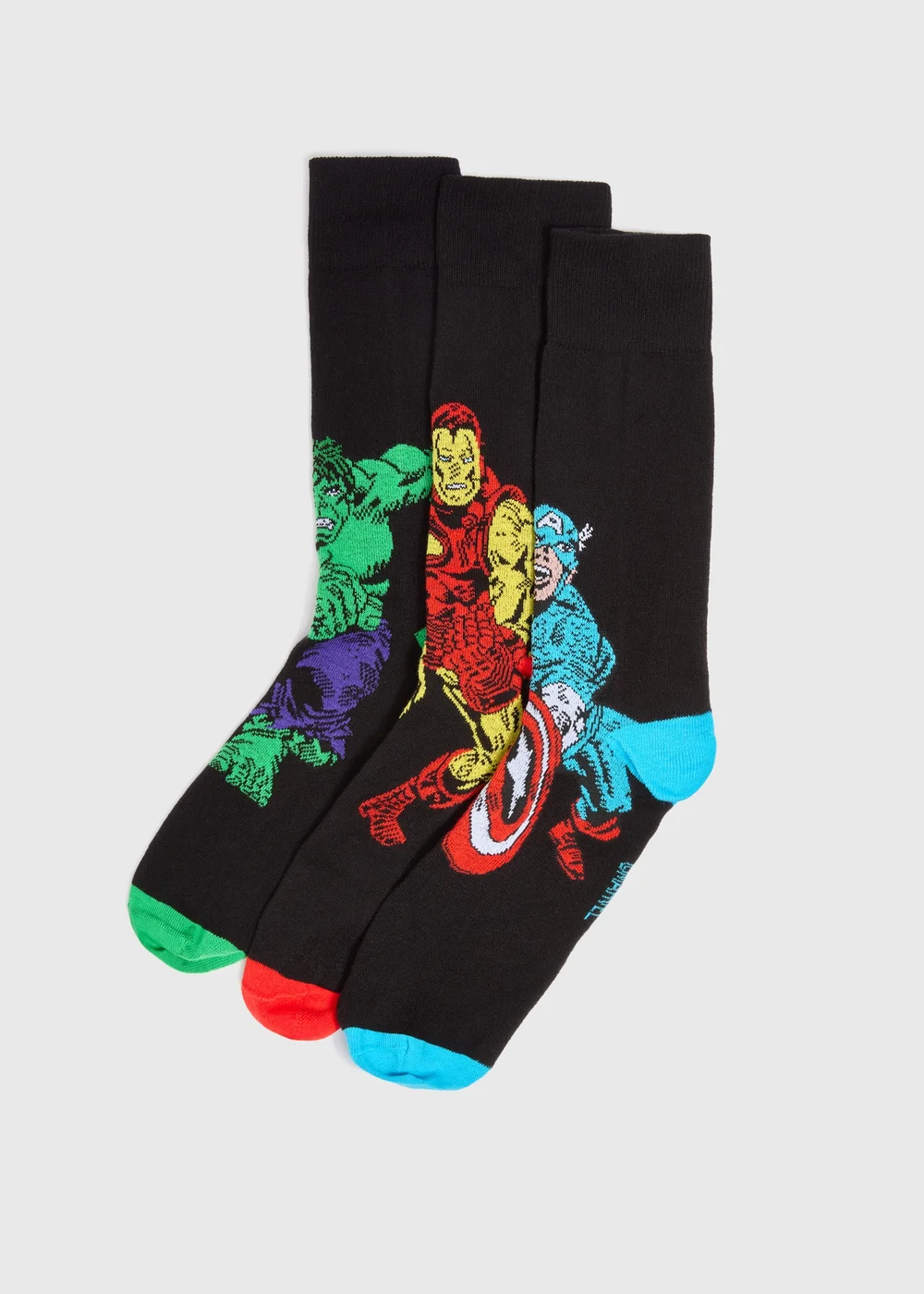 Marvel 3 Pack Black Socks - Sizes 6 - 8.5 Image 1