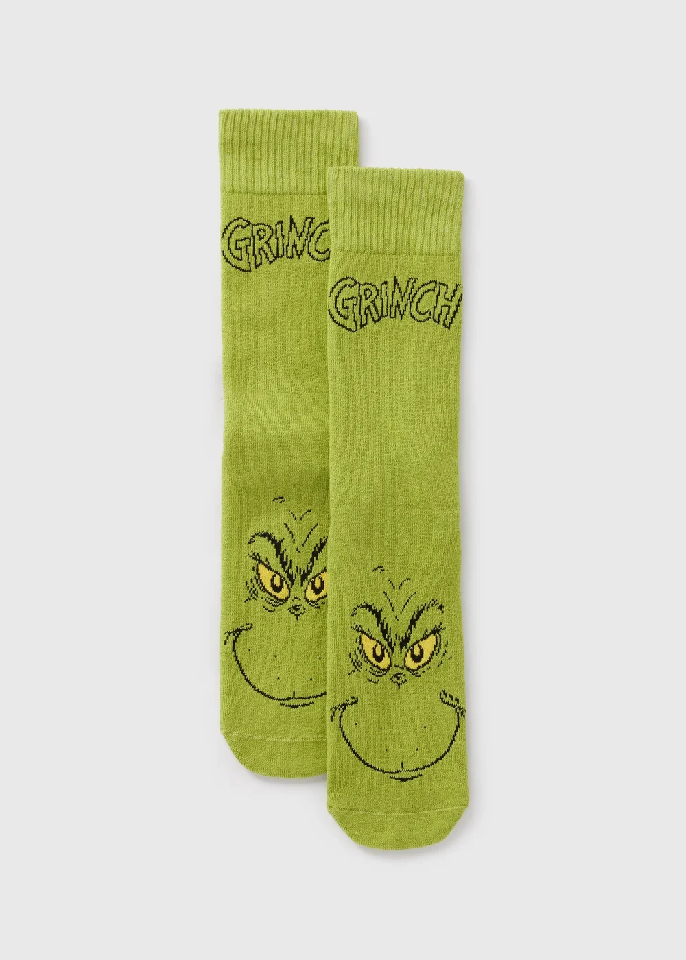 Grinch Green Christmas Slipper Socks - 6-8.5 Image 1