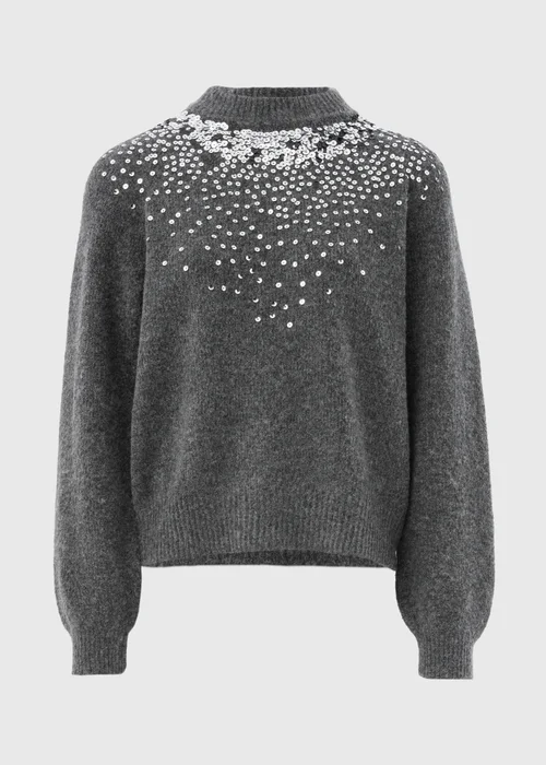 Papaya Petite Charcoal Scatter Sequin Jumper - XS Image 4