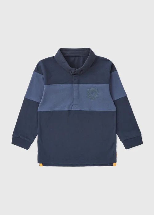 Boys Navy Rugby Polo T-Shirt (1-7yrs) - 1 half year to 2 Image 1