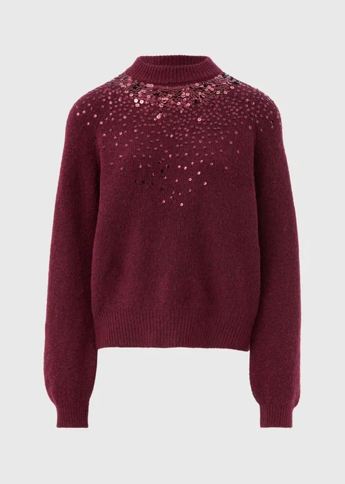 Papaya Petite Burgundy Scatter Sequin Jumper - XS Image 4