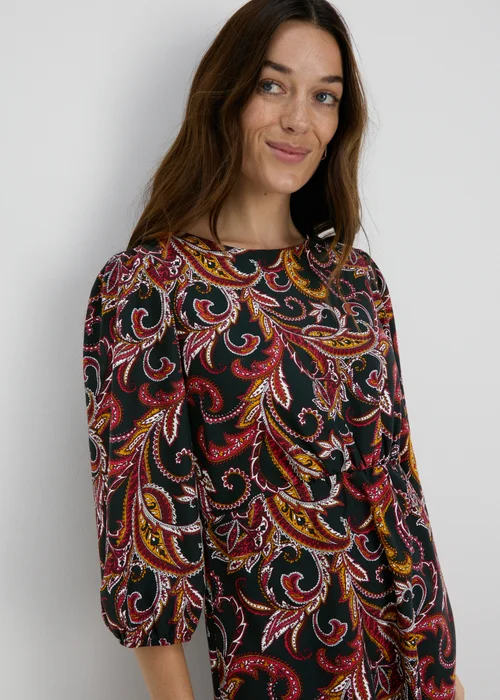 Petite Black Paisley Midi Dress - 6 Image 3