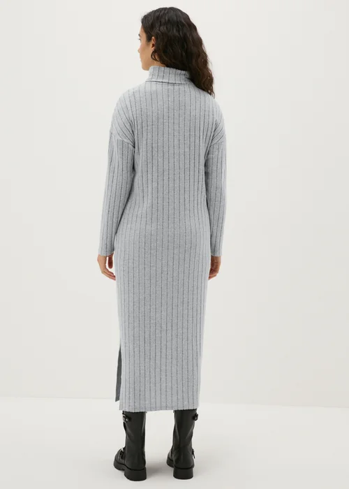 Papaya Petite Grey Ribbed Roll Neck Midi Dress - 6 Image 2