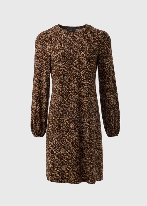 Papaya Petite Brown Animal Print Mini Dress - 6 Image 4