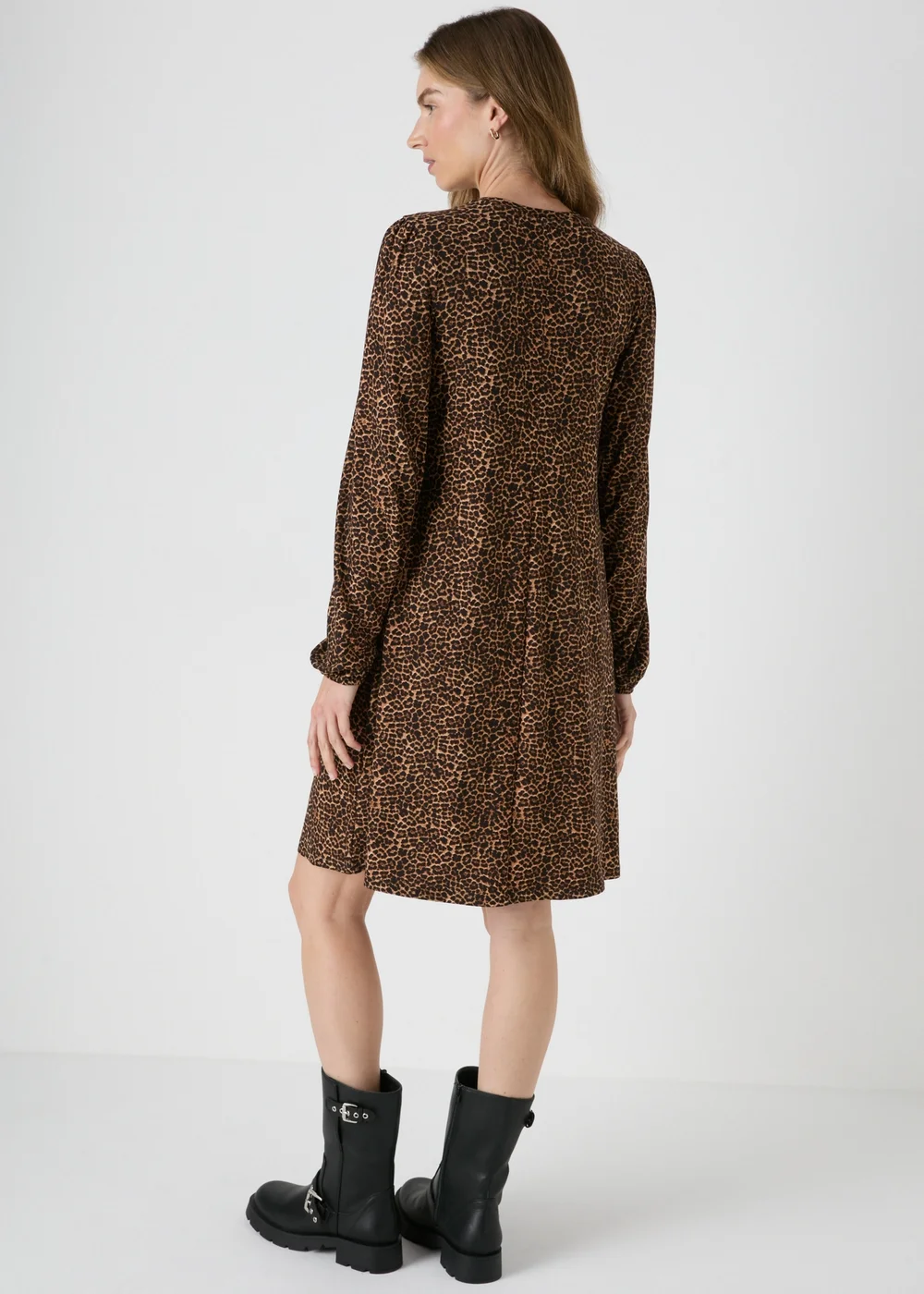 Papaya Petite Brown Animal Print Mini Dress - 6 Image 2