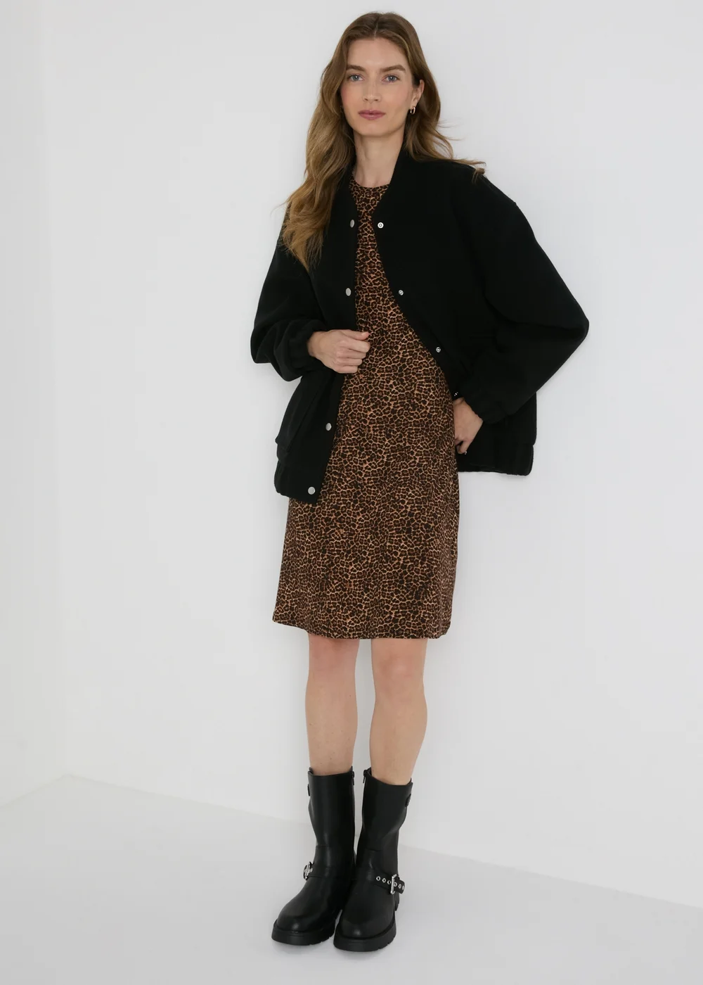 Papaya Petite Brown Animal Print Mini Dress - 6 Image 3