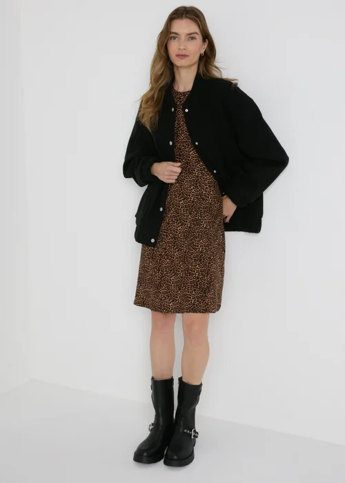 Papaya Petite Brown Animal Print Mini Dress - 6 Image 3