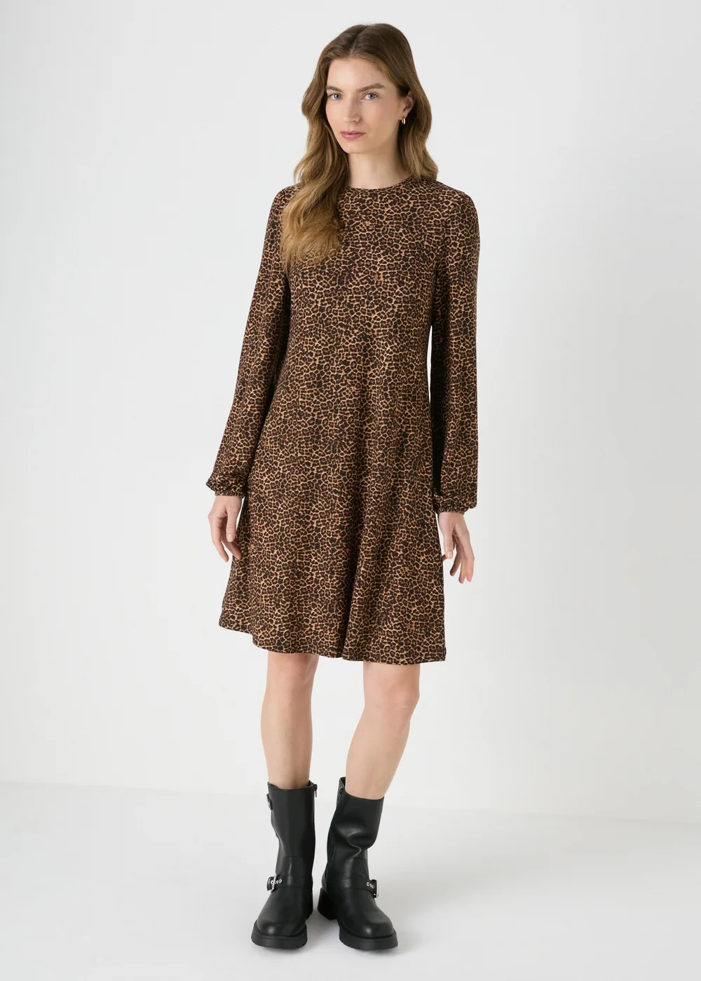 Papaya Petite Brown Animal Print Mini Dress - 6 Image 1